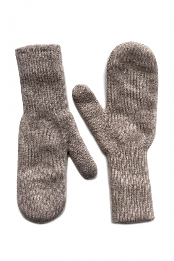 Бежевые кашемировые варежки