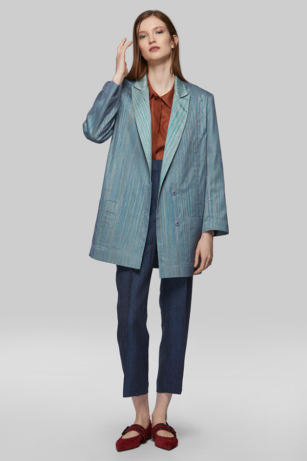 Жакет серо-голубой