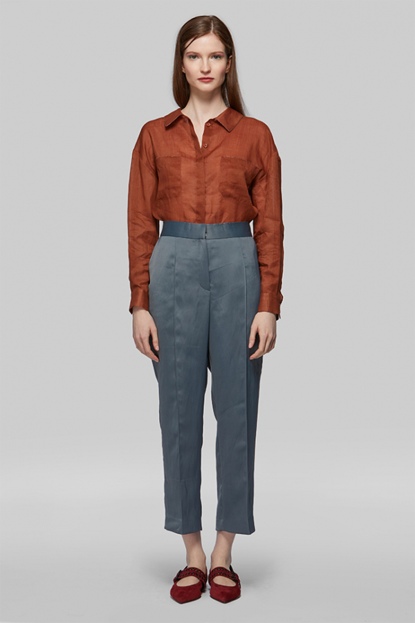  Брюки серо-голубые