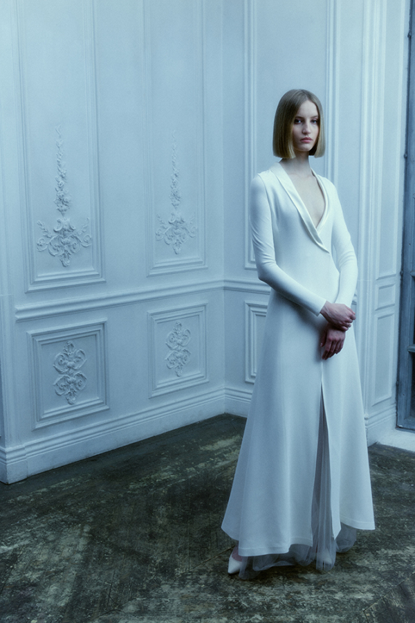 Платье-фрак, юбка из вуалевой сетки от