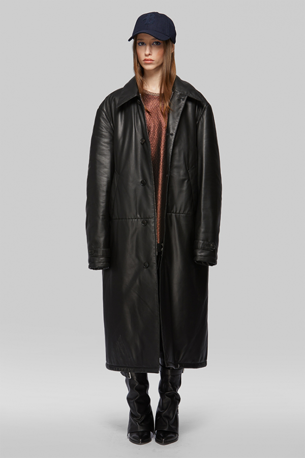 Пальто кожаное