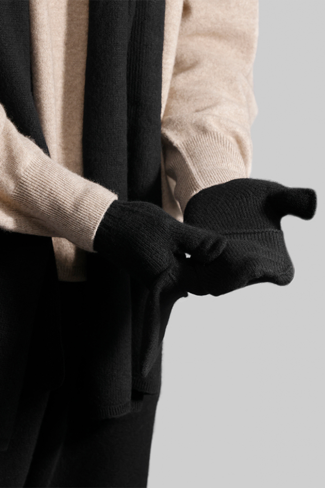 Варежки-перчатки из кашемира