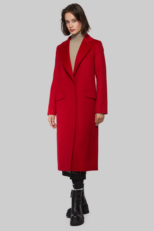 Пальто из шерсти цвета кизила